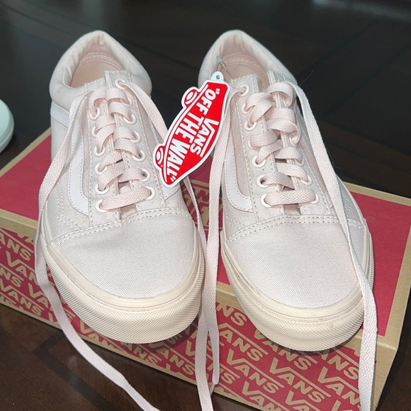 Blush Pink Retro Vans - Picture 1 of 6